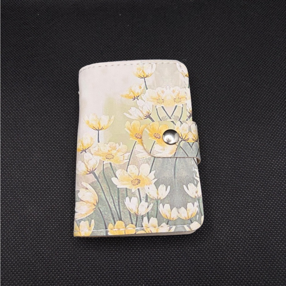 NIP Floral Pattern Card Holder - White and Yellow